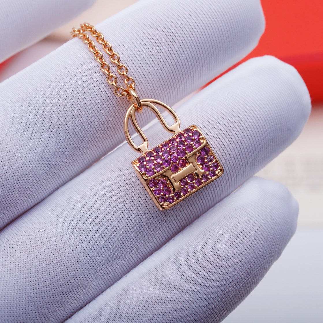 [⭐JeweliWhal]CONSTANCE PEDANT PURPLE DIAMOND NECKLACE