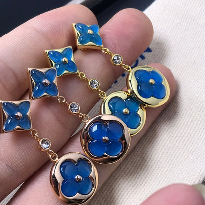 [⭐JeweliWhal]STAR AND SUN AGATE DIAMOND EARRINGS