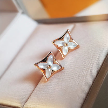 [⭐JeweliWhal]STAR MOP PINK GOLD EARRINGS
