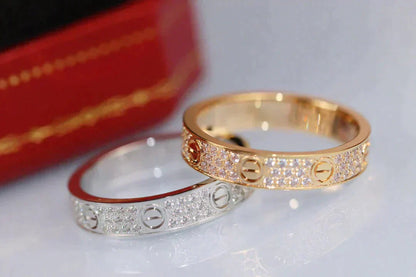 [⭐JeweliWhal]LOVE RING 3.6MM DIAMOND PAVED