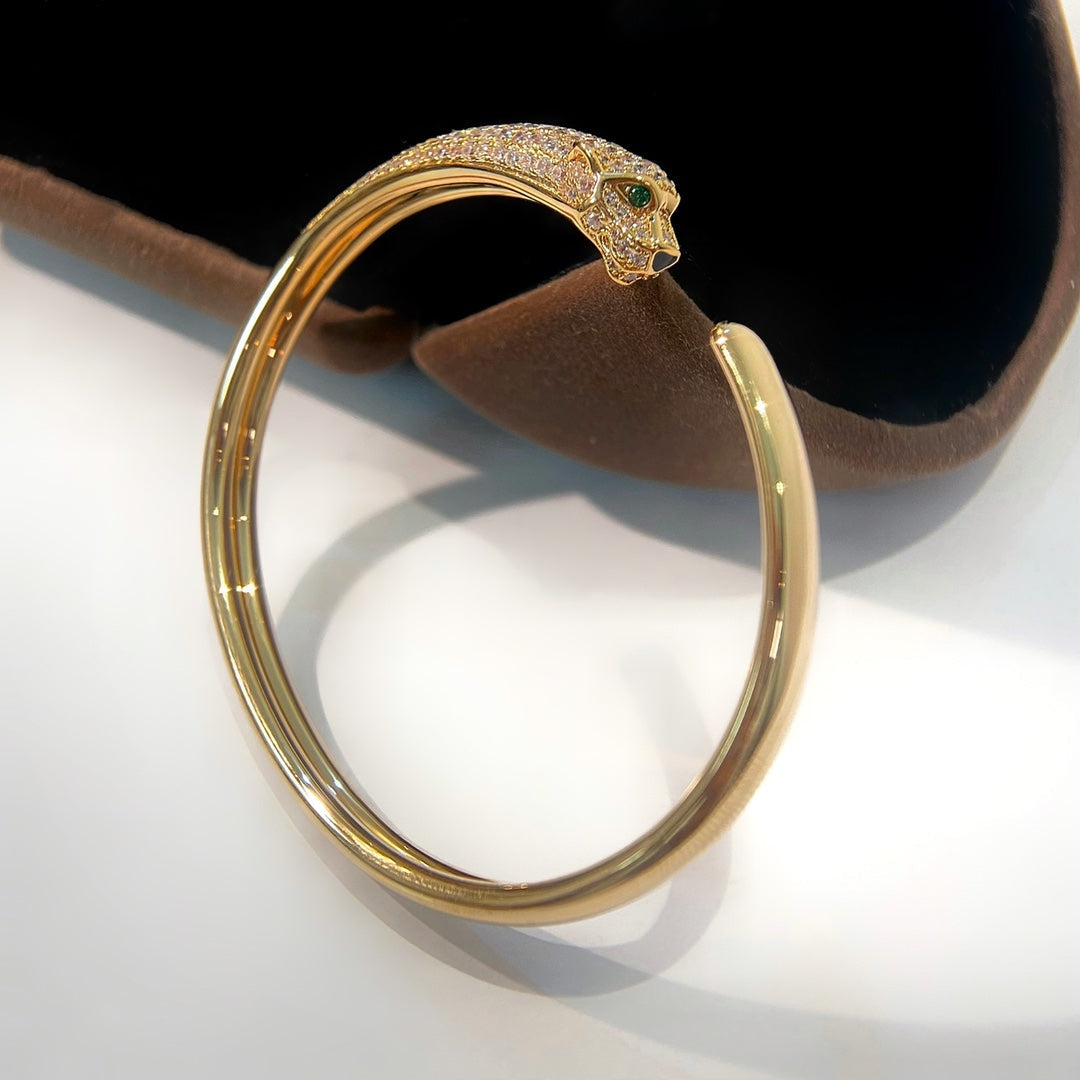 [⭐JeweliWhal]PANTHERE GOLD DIAMOND OPEN BRACELET