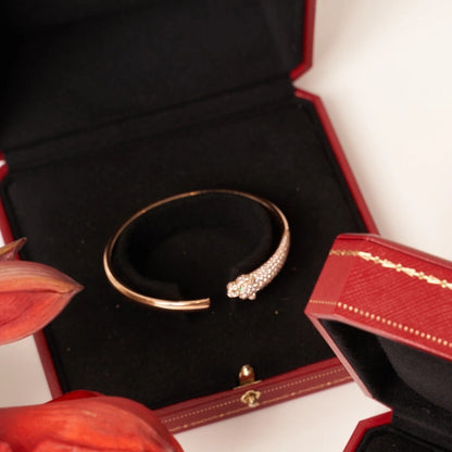 [⭐JeweliWhal]PANTHERE ROSE GOLD DIAMOND OPEN BRACELET