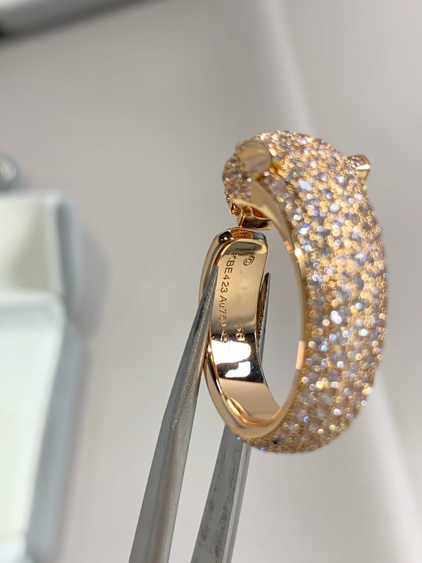 [⭐JeweliWhal]PANTHERE PINK GOLD DIAMOND RING