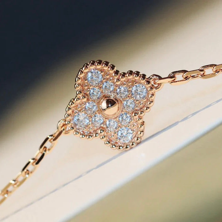 [⭐JeweliWhal]CLOVER 20 MOTIFS DARK MOP DIAMOND  NECKLACE