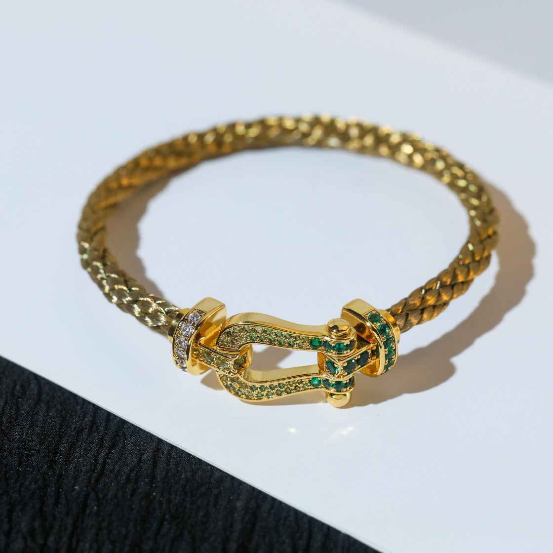 [⭐JeweliWhal]FORCE 10 GOLD GREEN DIAMOND PAVED