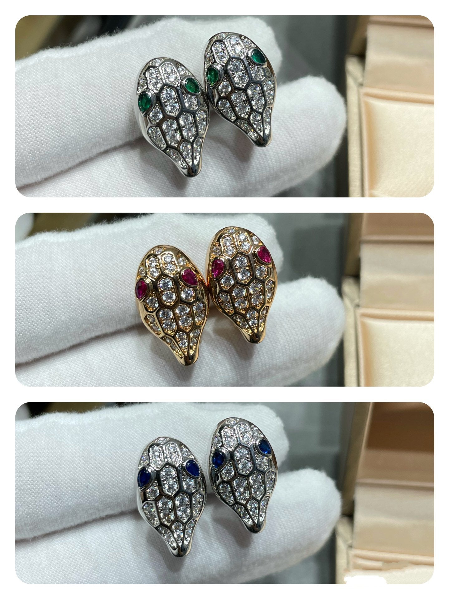 [⭐JeweliWhal]SERPENT DIAMOND STUD EARRINGS