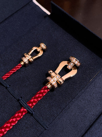 [⭐JeweliWhal]FORCE 10 HALF DIAMOND PINK GOLD RED CORDERI LARGE AND MEDIUM MODEL
