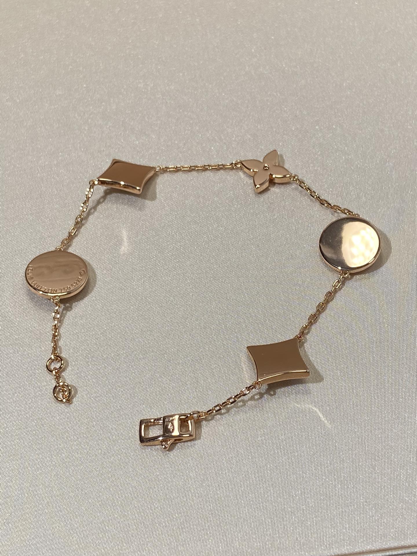 [⭐JeweliWhal]STAR AND SUN 5 MOTIF MOP PINK GOLD BRACELET