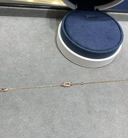 [⭐JeweliWhal]FORCE 10 DIAMOND CHAIN LINK PINK GOLD BRACELET