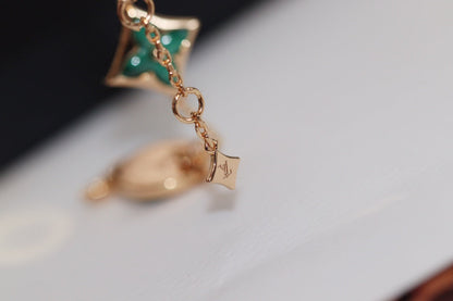 [⭐JeweliWhal]STAR AND SUN 4 MOTIF PINK GOLD MALACHITE BRACELET