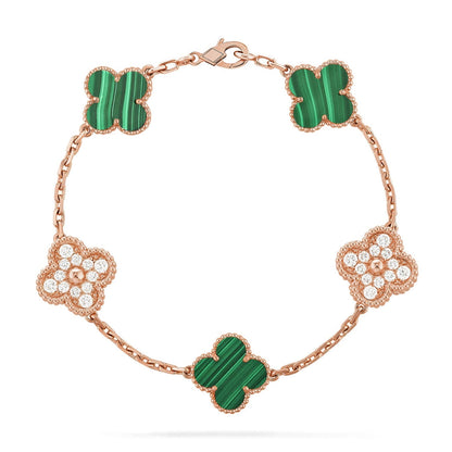 [⭐JeweliWhal] CLOVER 5 MOTIF MALACHITE BRACELET COLLECTION
