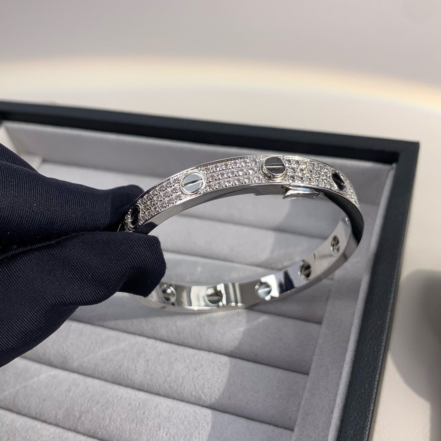 [⭐JeweliWhal]LOVE BRACELET 6.1MM DIAMOND-PAVED CERAMIC
