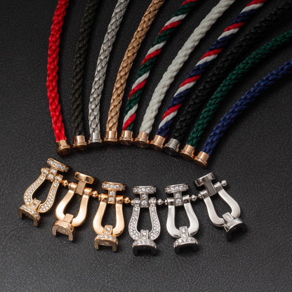 [⭐JeweliWhal]FORCE LARGE HORSESHOE HALF DIAMOND BRACELET SILVER
