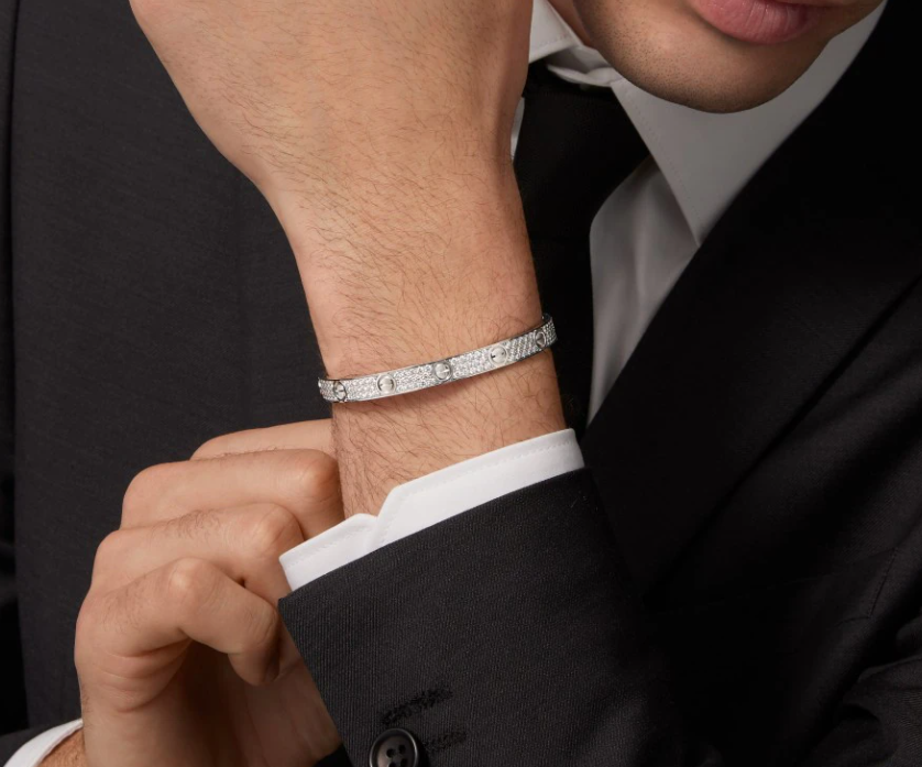 [⭐JeweliWhal]NEW-LOVE-6.1MM-Width Diamond-Studded Bracelet