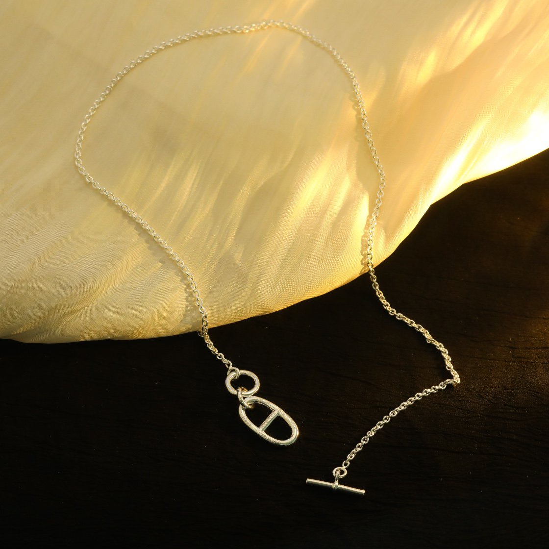 [⭐JeweliWhal]HM CHAINE D'ANCRE PENDANT NECKLACE STERLING SILVER