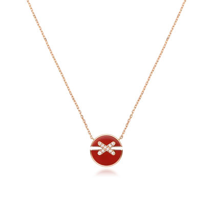 [⭐JeweliWhal]JEUX DE ROSE GOLD DIAMOND NECKLACE