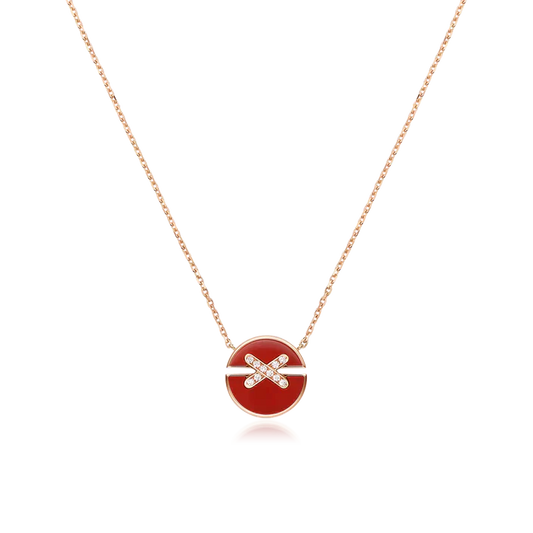 [⭐JeweliWhal]JEUX DE ROSE GOLD DIAMOND NECKLACE