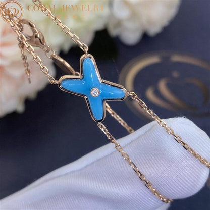 [⭐JeweliWhal]JEUX BRACELET TURQUOISE PINK GOLD 1 DIAMOND