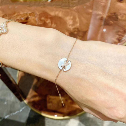 [⭐JeweliWhal]JEUX DE BRACELET MOP PINK GOLD DIAMONDS