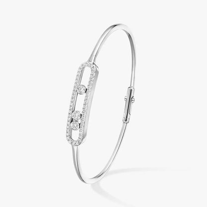 [⭐JeweliWhal]Move Pavé Diamond Bangle Bracelet M