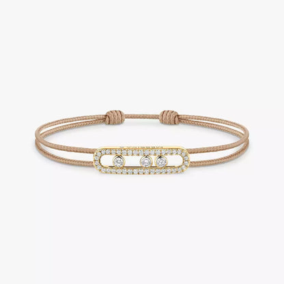 [⭐JeweliWhal]Messika Care(s) pink cord pavé bracelet