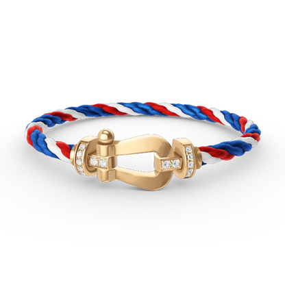 [⭐JeweliWhal]FORCE LARGE HORSESHOE HALF DIAMOND BRACELET GOLD