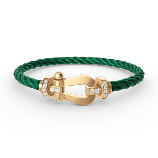 [⭐JeweliWhal]FORCE LARGE HORSESHOE HALF DIAMOND BRACELET GOLD