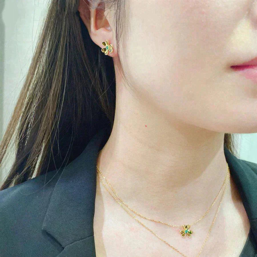 [⭐JeweliWhal]FRIVOLE  FLOWER MALACHITE EARRINGS