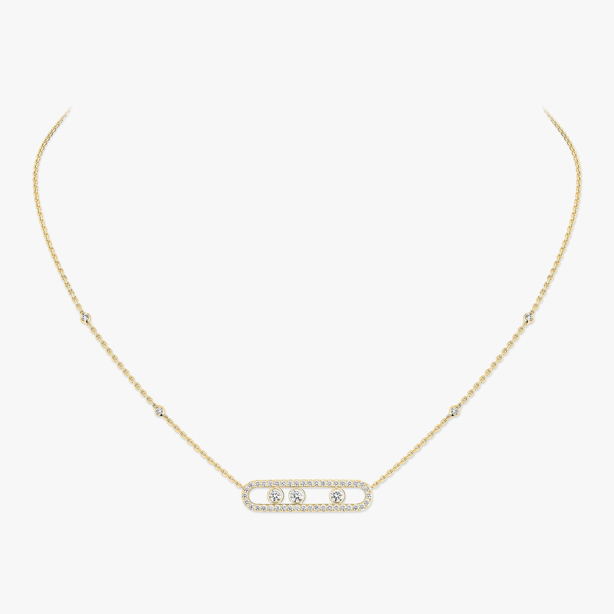 [⭐JeweliWhal] Move Pave_ Rose Gold Diamond Necklace
